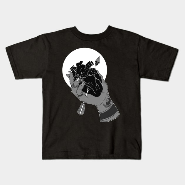Captured Heart Kids T-Shirt by WildSkullflowerArt